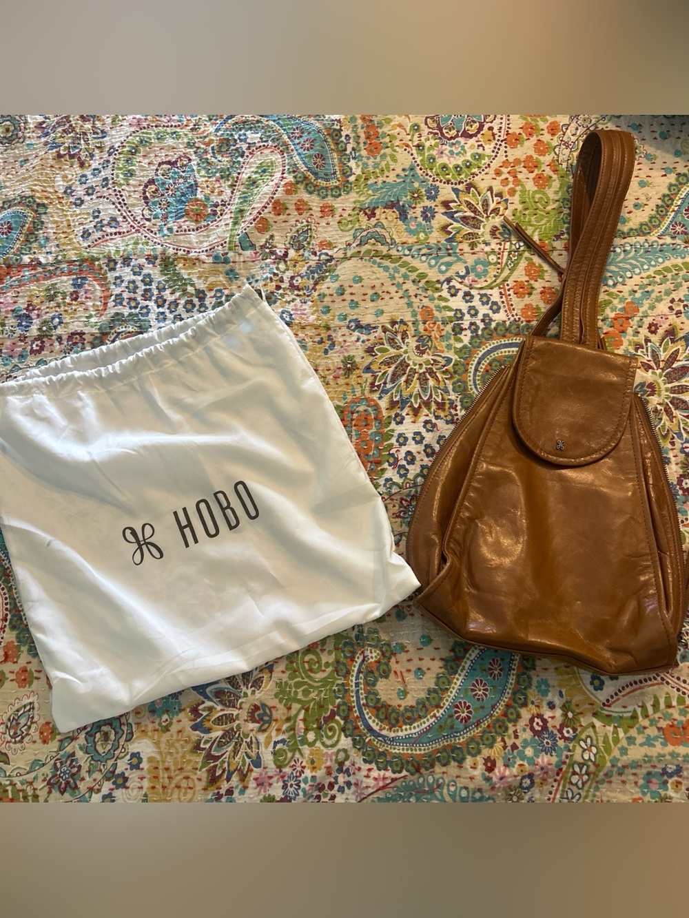 Hobo Leather Betta Sling Bag Dark Brown with Dust Bag in Great Condition
